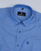 Calix Blue Small Check Premium Cotton Shirt