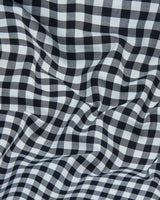 Jet Black With White Yarn Dyed Check Formal Cotton Shirt