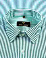 Atlanta Green Bengal Stripe Oxford Cotton Shirt