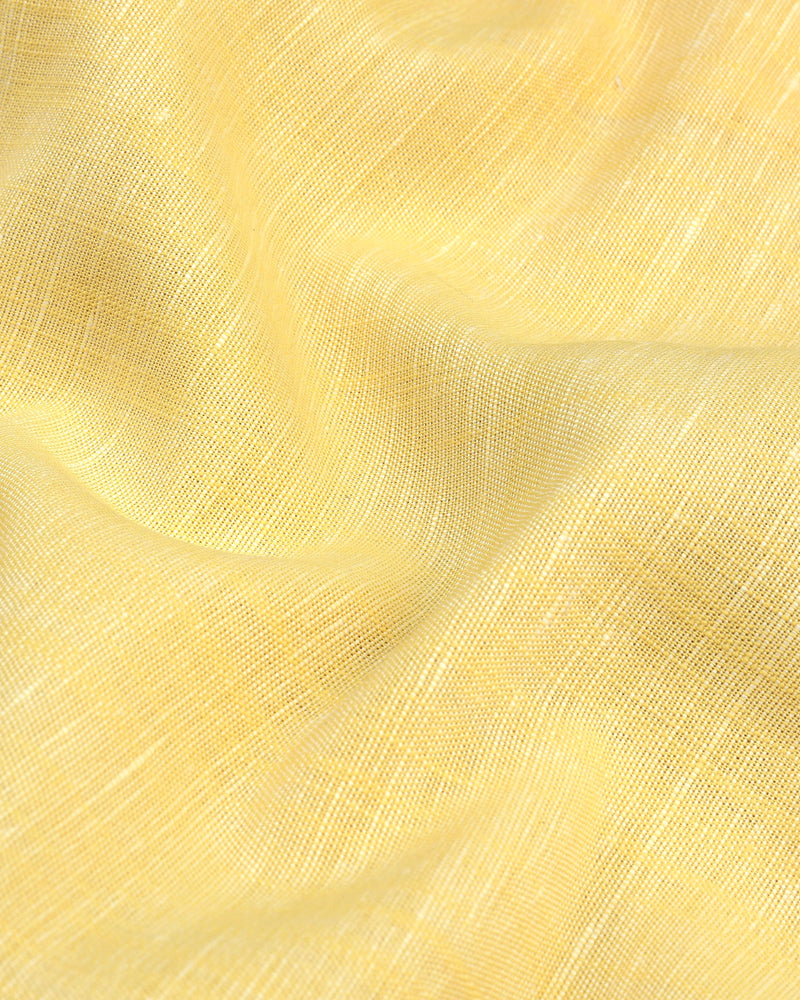 Pelican Yellow Laxurious  Linen Cotton Shirt