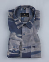 Mountain Blue With Gray Limited Edition Gizza Cotton Shirt
