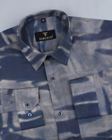 Mountain Blue With Gray Limited Edition Gizza Cotton Shirt