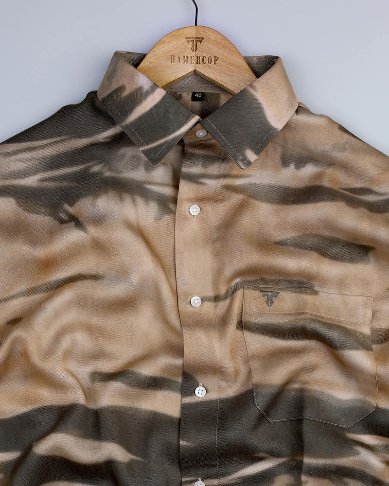 Mountain Brown With Green Shaded Cotton Shirt
