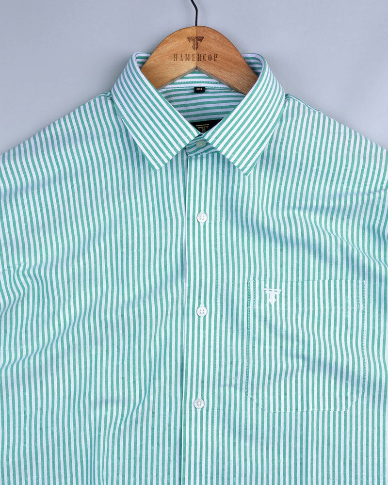 Atlanta Rama Green Bengal Stripe Oxford Cotton Shirt