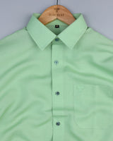 Acron Pista Green Classic Linen Cotton Solid Shirt