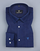 Admiral Blue Check Premium Dobby Cotton Shirt