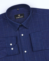 Admiral Blue Check Premium Dobby Cotton Shirt