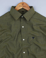 Pear Green With Blue Shaded Printed Dobby Cotton Shirt