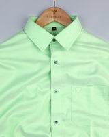 Conch Green With White Dobby Cotton Shirt