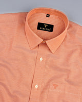 Conch Orange With White Dobby Cotton Solid Shirt