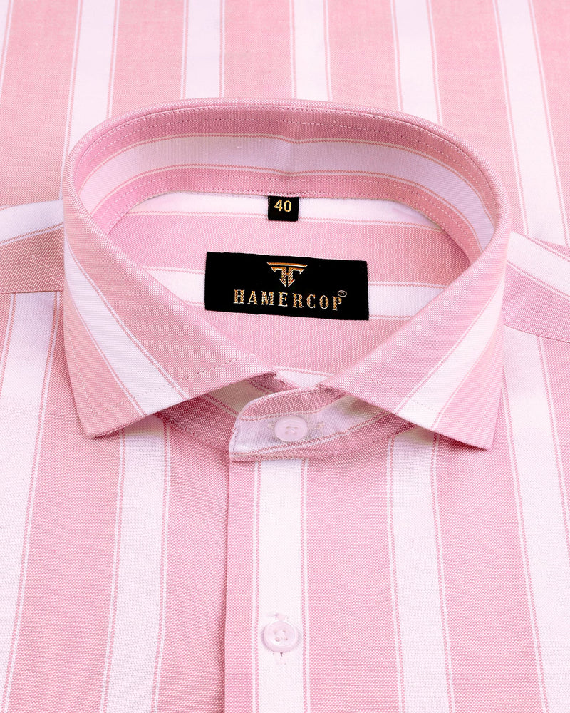 Hamrock Pink And White Stripe Oxford Cotton Shirt