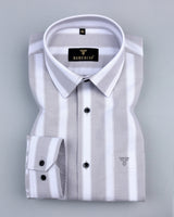 Hamrock Gray And White Stripe Oxford Cotton Shirt