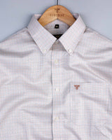 Cream Small Graph Check Premium Cotton shirt