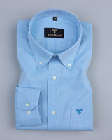 Vision SkyBlue With White Jacquard Dobby Cotton Shirt