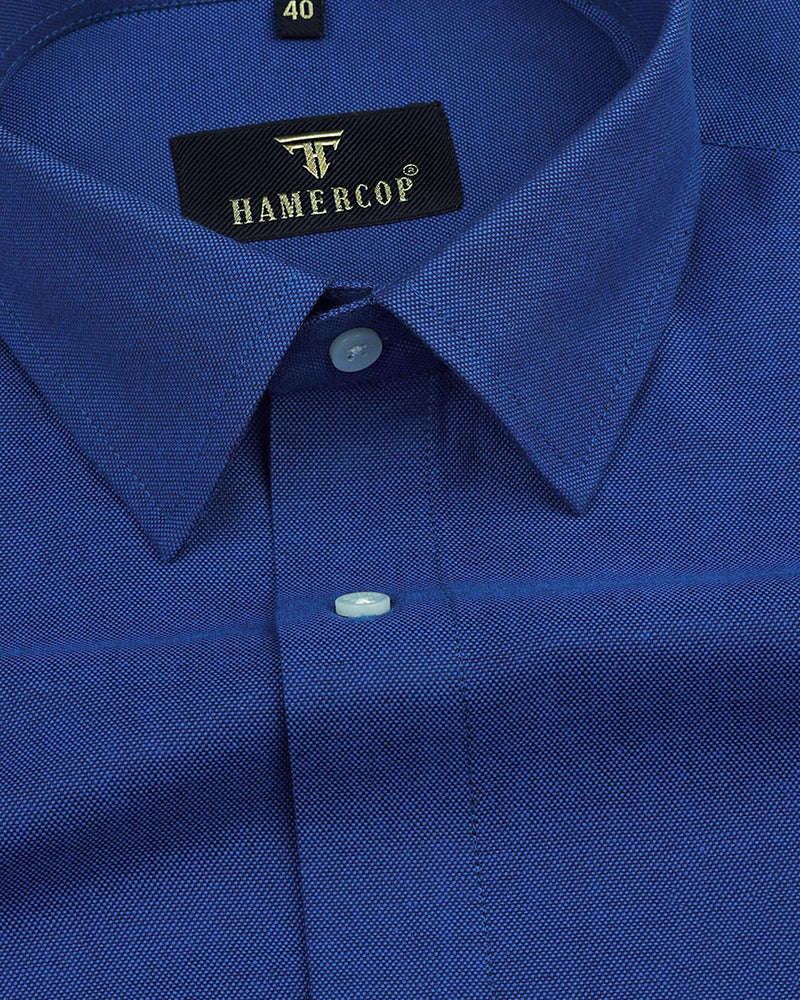 Royal Blue Oxford Cotton Solid Formal Shirt