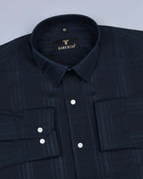 Teton Black Self Checked Dobby Cotton Shirt