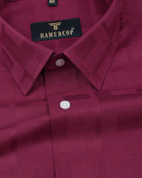 Viper Rosewood Self Checked Dobby Jacquard Cotton Shirt