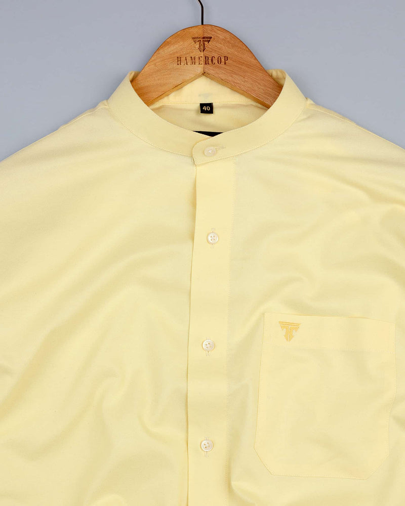 Light Yellow Heavy Oxford Solid Cotton Shirt