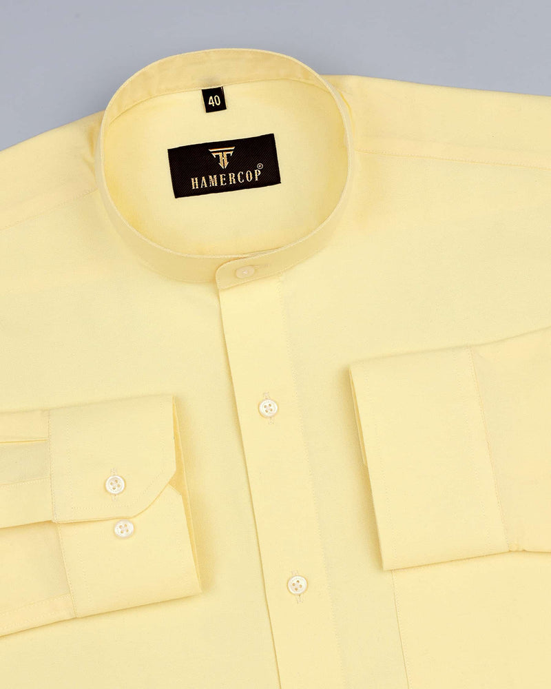 Light Yellow Heavy Oxford Solid Cotton Shirt