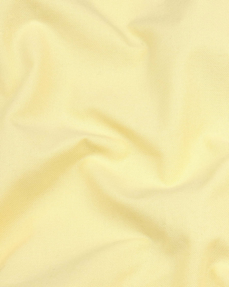 Light Yellow Heavy Oxford Solid Cotton Shirt