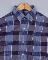 Wind Blue Multicolored Designer Check Cotton Shirt