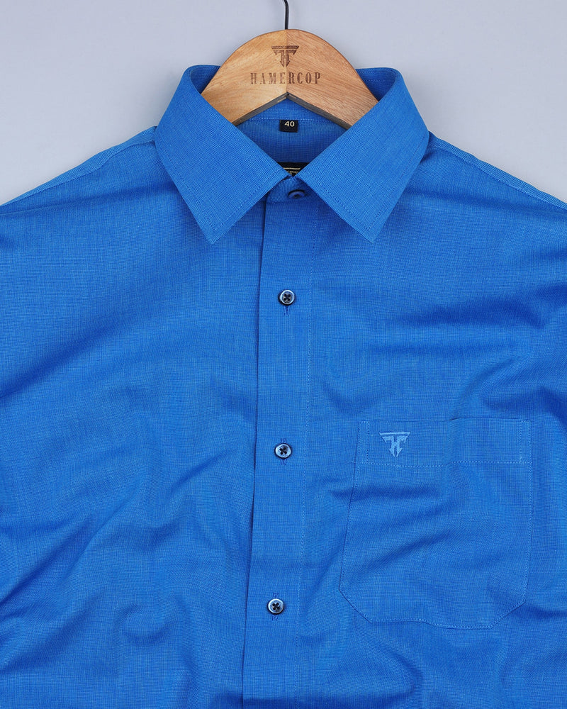 Vivid Blue FilaFil Premium Cotton Solid Shirt