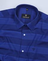 Calido Blue Self Broad Weft Striped Dobby Cotton Shirt