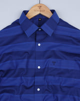 Calido Blue Self Broad Weft Striped Dobby Cotton Shirt