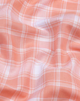 Clover Orange Plaid Flannel Formal Cotton Check Shirt