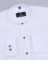 White Corduroy Textured Premium Cotton Shirt