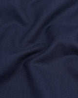 Oyster NavyBlue Classic Amsler Linen Solid Shirt