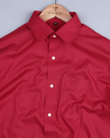 Beet Red Dobby Solid Premium Cotton Shirt