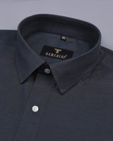 Graphite Gray Dobby Texture Solid Cotton Shirt