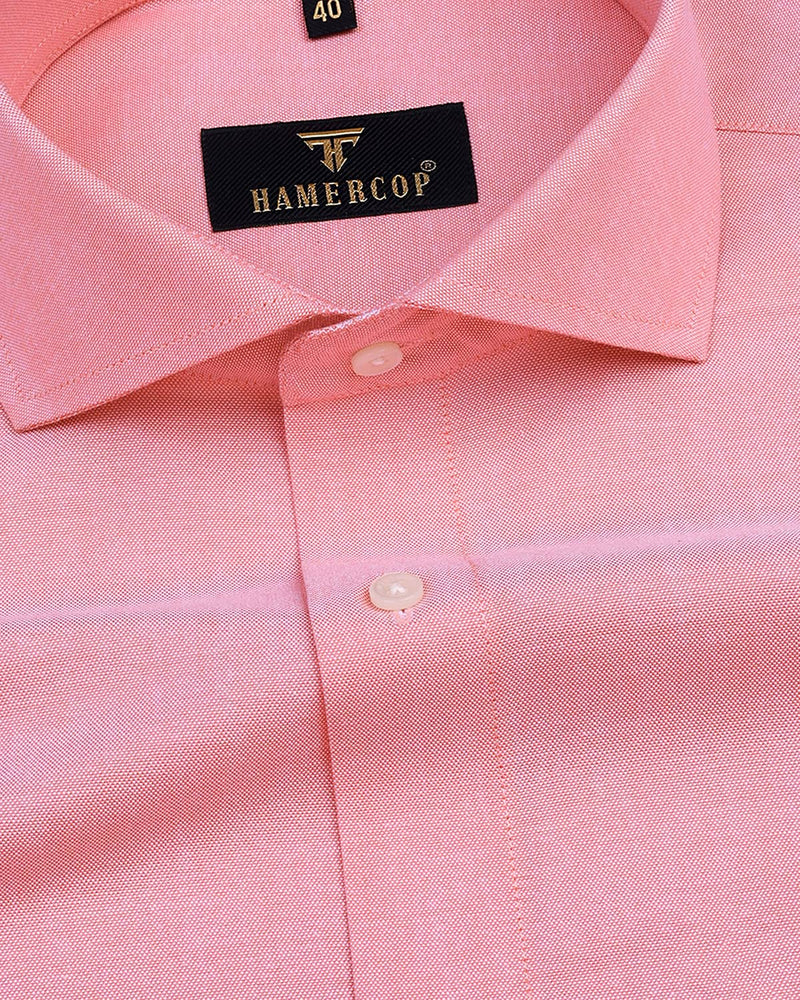 Cherry Blossom Pink Oxford Cotton Solid Shirt