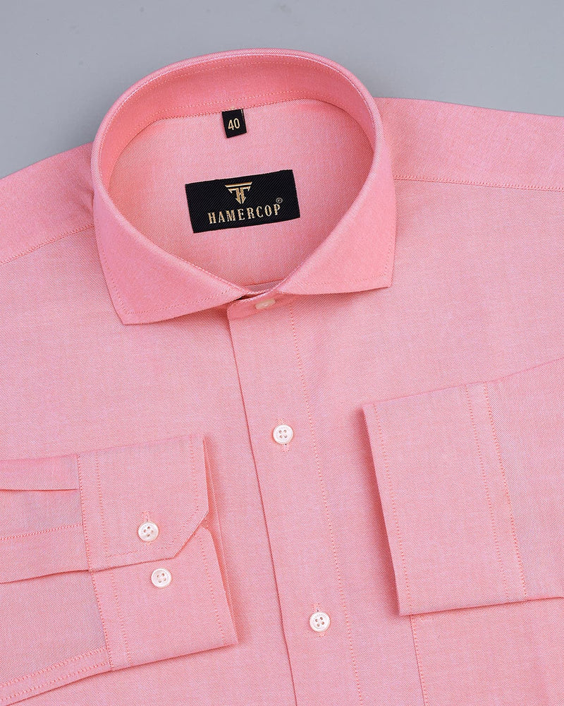 Cherry Blossom Pink Oxford Cotton Solid Shirt