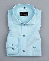 Light Aqua Blue Laxurious Linen Cotton Formal Shirt