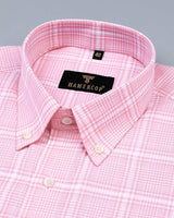 Prism Pink With White Micro Check Dobby Cotton Shirt