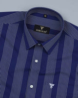 Catalina Blue With White University Stripe Cotton Shirt