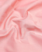 Dusty Bubblegum Pink Self Checked Jacquard Dobby Cotton Shirt