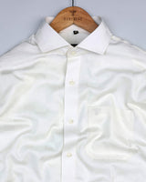 Daisy White Self Checked Jacquard Dobby Cotton Shirt