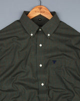 Dusty Palm Green With Red And Blue Small Check Cotton Shirt