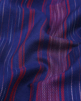 NavyBlue With Maroon Two Shaded Soft Weft Stripe Cotton Shirt