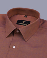 Mustard With Purple Two Shaded Dobby Cotton Solid Shirt