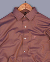 Mustard With Purple Two Shaded Dobby Cotton Solid Shirt