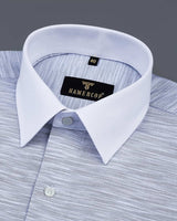 Glaze Gray With White Cuff And Collar Cotton Solid Shirt