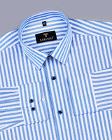Torcello Blue With White Stripe Oxford Cotton Shirt