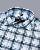 Almora Blue Multicolored Oxford Cotton Check Shirt