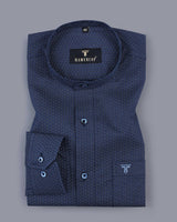 Navyblue Hexagon Jacquard Printed Premium Cotton Shirt