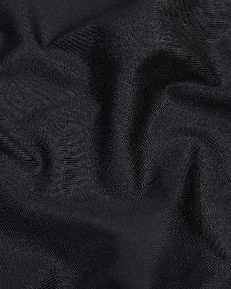 Black Soft Touch Satin Premium Cotton Shirt