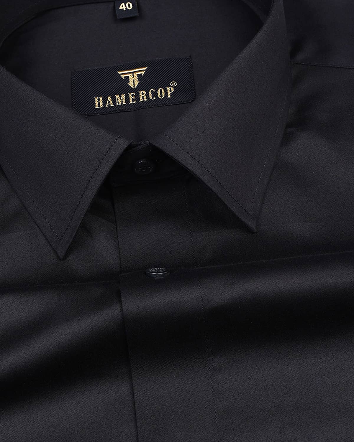 Black Soft Touch Satin Premium Cotton Shirt – Hamercop